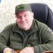 Олександр Григорович Поворознюк у своєму кабінеті у військовій формі